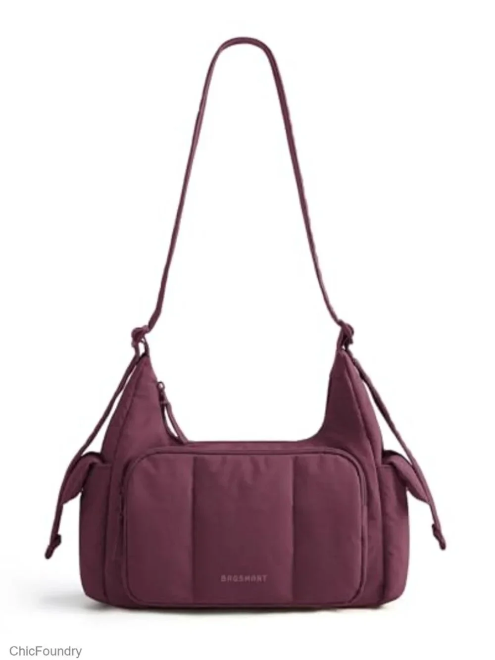 Water-Resistant Nylon Puffer Crossbody Hobo Bag, Fits 11